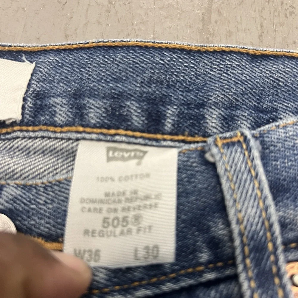 Levi's 505 Men's Jeans‎ Regular Fit Size 36x30 Blue Straight Leg Denim Classic